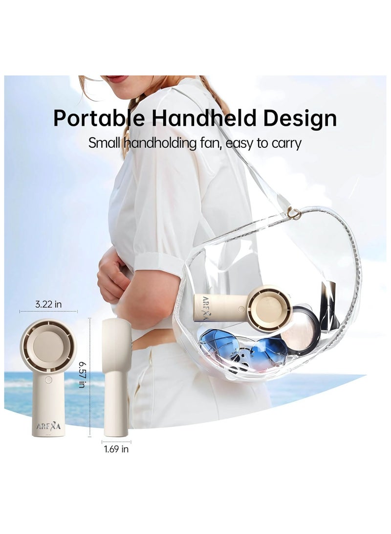 أريكسا مروحة أريكسا ميني توربو، سعة ٤٠٠٠ مللي أمبير/ساعة - مروحة يدوية قابلة لإعادة الشحن عبر USB بخمس سرعات | عمر بطارية يصل إلى ١٦ ساعة | مبرد شخصي صغير الحجم للسفر والمكتب والمنزل والاستخدام الخارجي - Image 5