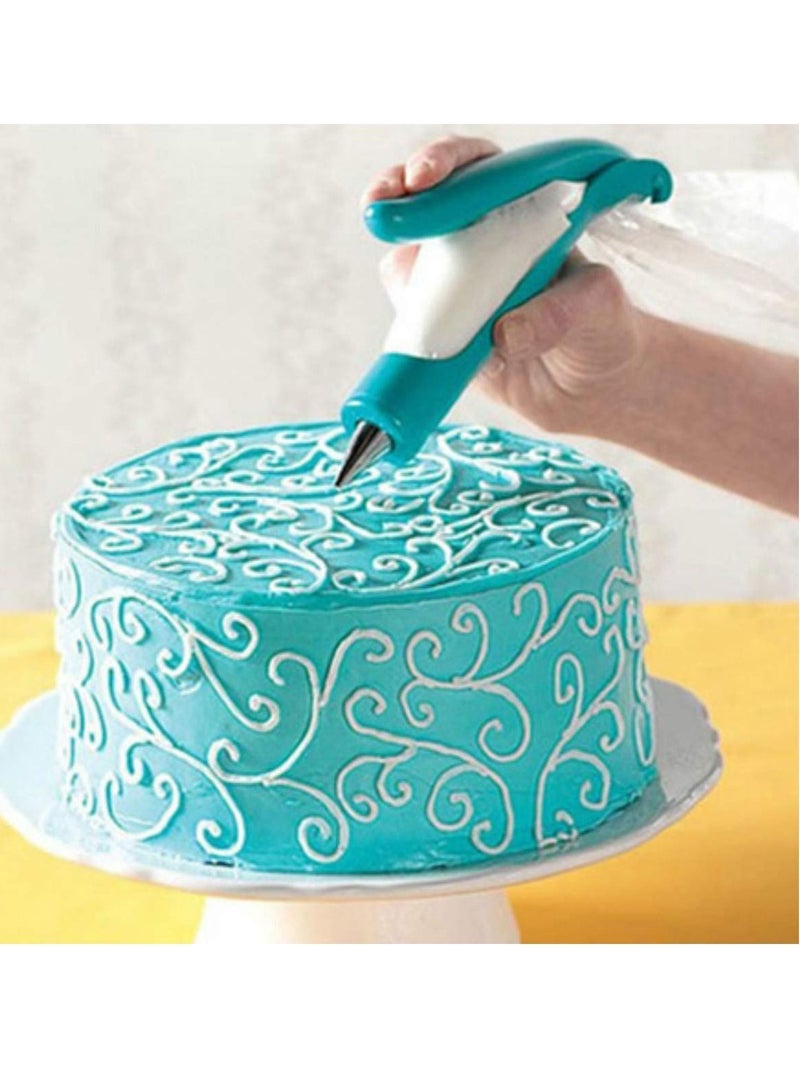 NIBEMINENT Cake Decorating Pen Tool Kit, Pastry Bag DIY Deco Tools Icing Pen, Piping BagsCake Tips Kit Set Dispenser Nozzles (Blue) - Image 1