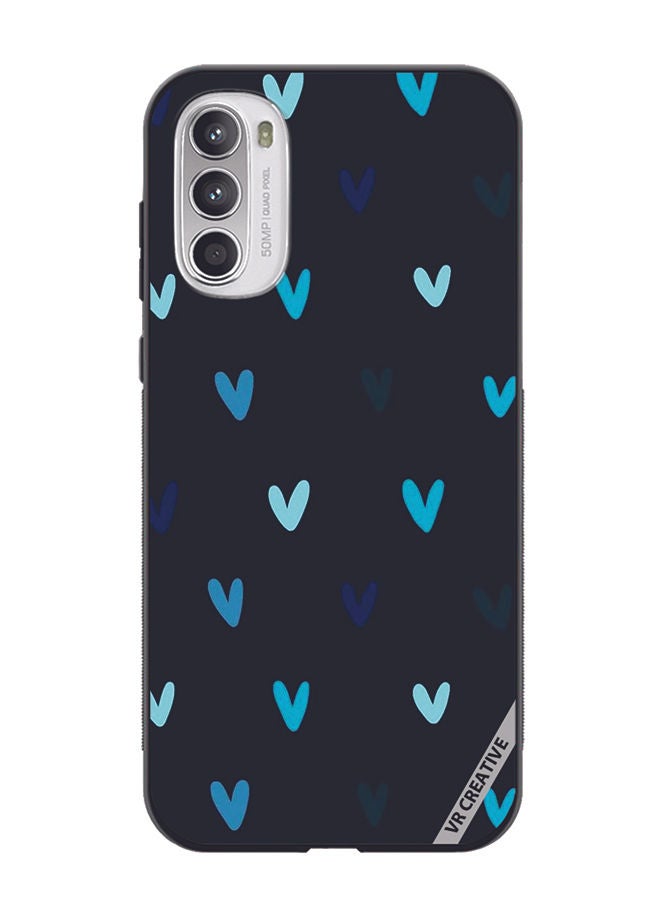 VR CREATIVE Protective Case Cover For Motorola Moto G82 Blue Hearts Design Multicolour - Image 1