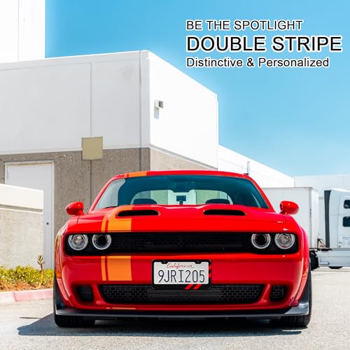 REMOCH 1PC Matte License Plate Frames for Dodge Charger Accessories Challenger Durango Universal Solid RustProof Aluminum License Plate Cover for Front and Rear Car Tags Red Trim - Image 3
