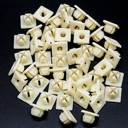 Rexka ريكسكا 50 قطعة 1/4 (#14) شعار لوحة الترخيص اسم اللوحة صمولة حاملة غطاء متوافقة مع GM 3907444 شيفروليه كولورادو ماليبو سيلفرادو GMC كانيون سييرا بويك كاديلاك - Image 2