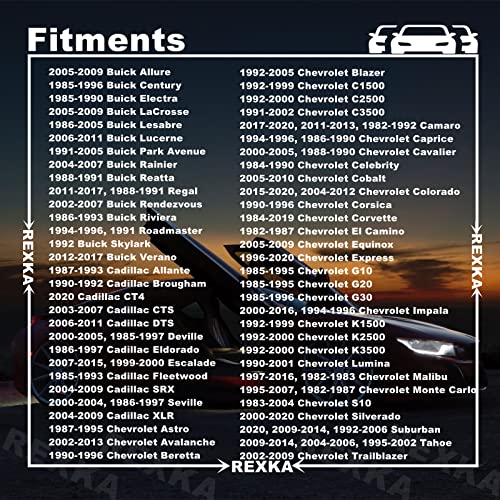 Rexka ريكسكا 50 قطعة 1/4 (#14) شعار لوحة الترخيص اسم اللوحة صمولة حاملة غطاء متوافقة مع GM 3907444 شيفروليه كولورادو ماليبو سيلفرادو GMC كانيون سييرا بويك كاديلاك - Image 3