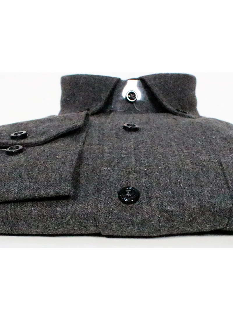 فاريتا Men's Smoke Large Size Button-down Winter Shirt