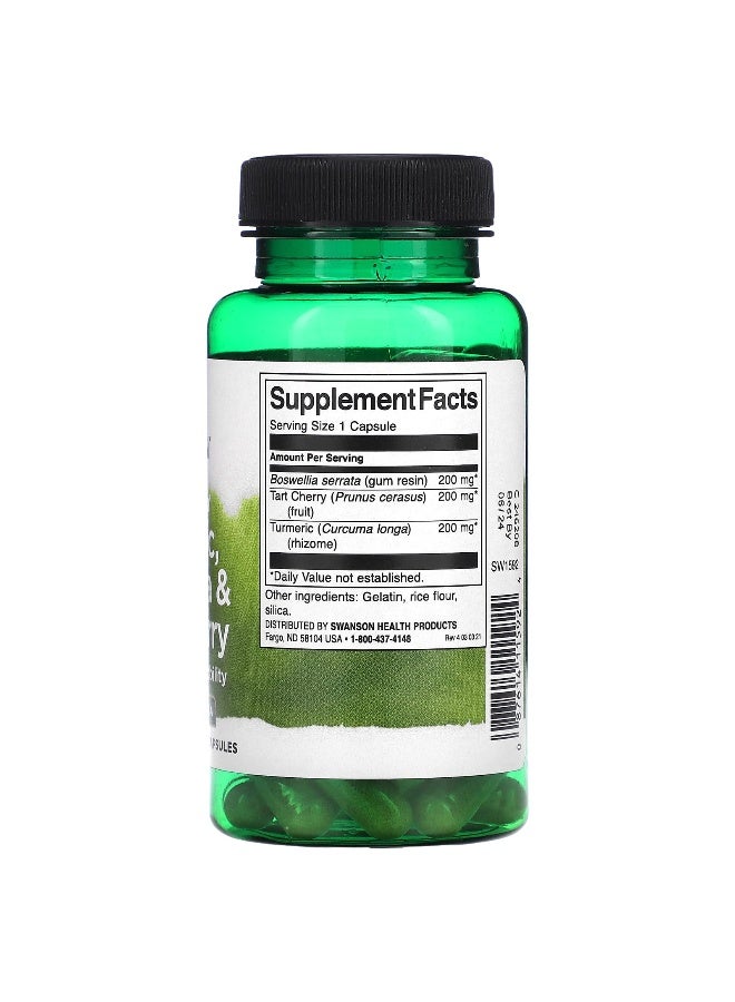 Swanson, Full Spectrum, Turmeric, Boswellia & Tart Cherry, 60 Capsules - Image 2