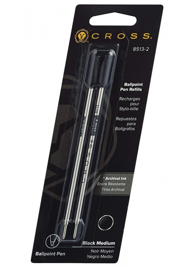 Cross عبوات استبدال كروس لأقلام الحبر الجاف، متوسط، حبر أسود، 2/عبوة (85132) (نسخة جديدة)