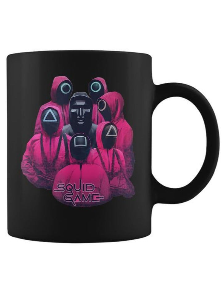 MEC Ceramic black mug with the “squid game” design printed - Image 1