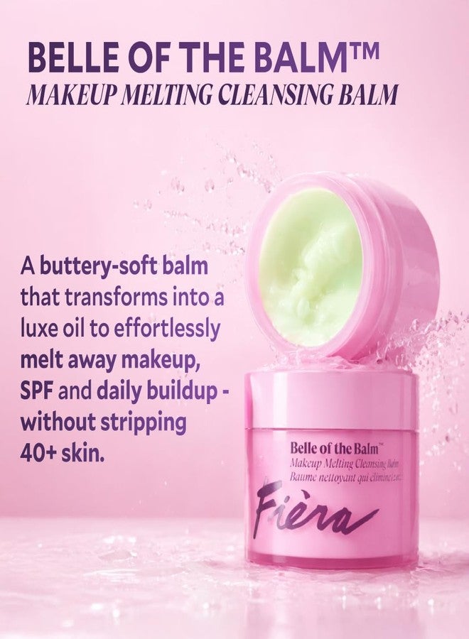 FIÈRA Belle of the Balm™ Makeup Melting Cleansing Balm - Makeup Remover for Face, SPF & Waterproof - Oil Facial Cleanser for Mature, Dry & Sensitive Skin with Shea Butter, Rosehip & Vitamin E - 50ml - Image 2