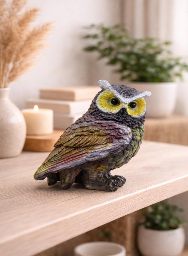 INARA Creation Owl Statue Showpiece Idol for Good Luck, Home Decoration Feng Shui & Vastu Gift Items for Home Decor (Multicolor) - Image 3