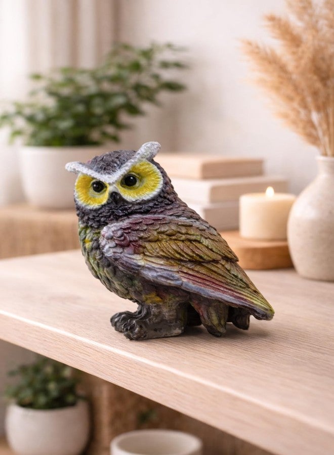 INARA Creation Owl Statue Showpiece Idol for Good Luck, Home Decoration Feng Shui & Vastu Gift Items for Home Decor (Multicolor) - Image 1