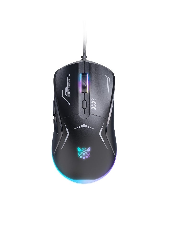 onikuma - CW917 Wired Gaming Mouse, RGB 3600 DPI LED Optical USB 6 Buttons for Laptops and Desktops - Image 1