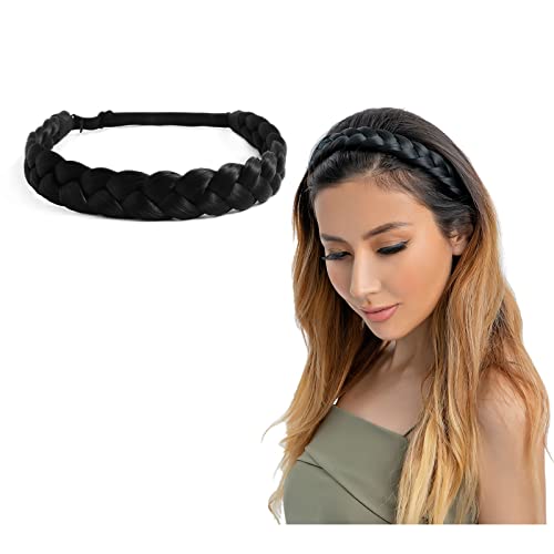 TOECWEGR Braid Headband 3 Strands Synthetic Braided Headbands Stretch Plaited Hairpiece Fashion Girl Costume Hair Accessories - Image 1