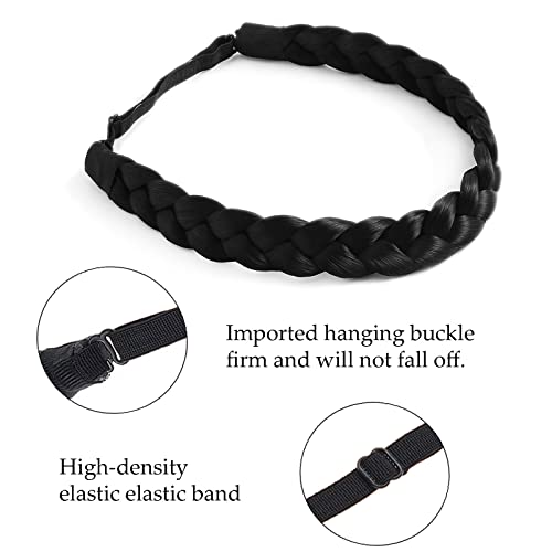 TOECWEGR Braid Headband 3 Strands Synthetic Braided Headbands Stretch Plaited Hairpiece Fashion Girl Costume Hair Accessories - Image 5