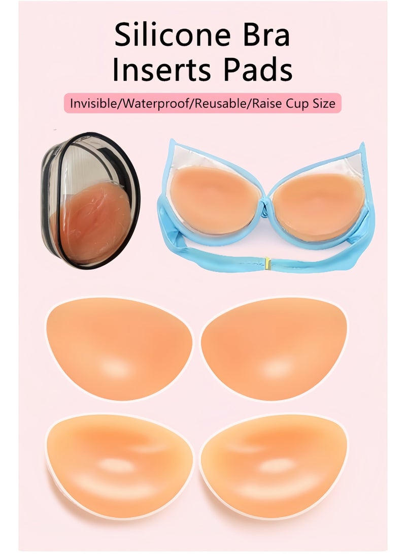 Silicone Bra Pads Breast Covers Reusable Ultra Thin Breast Shields Silicone Enhancers Push-Up & Sweat-Proof 1 Pair - Image 1