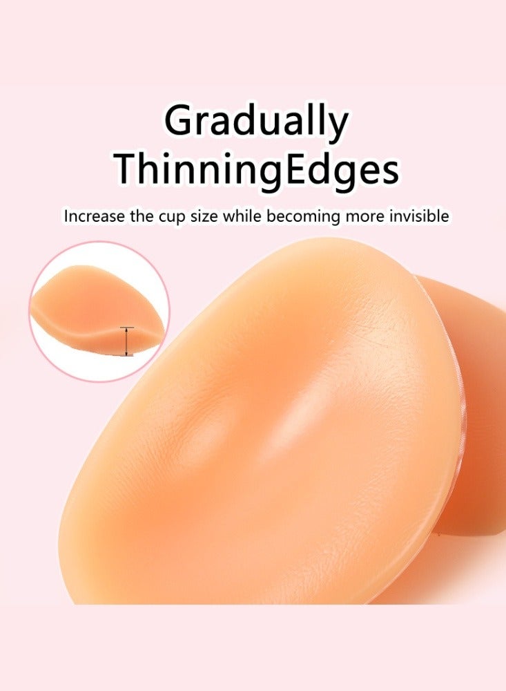 Silicone Bra Pads Breast Covers Reusable Ultra Thin Breast Shields Silicone Enhancers Push-Up & Sweat-Proof 1 Pair - Image 3