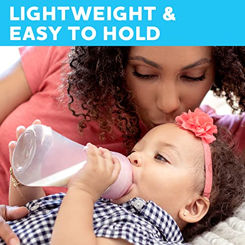 Chicco Duo 9oz Hybrid Baby Bottle, Real Glass Inside, Lightweight Plastic Outside, Patented Invinci-Glass Technology, Intui-Latch Nipple, Clear/Grey - Image 5