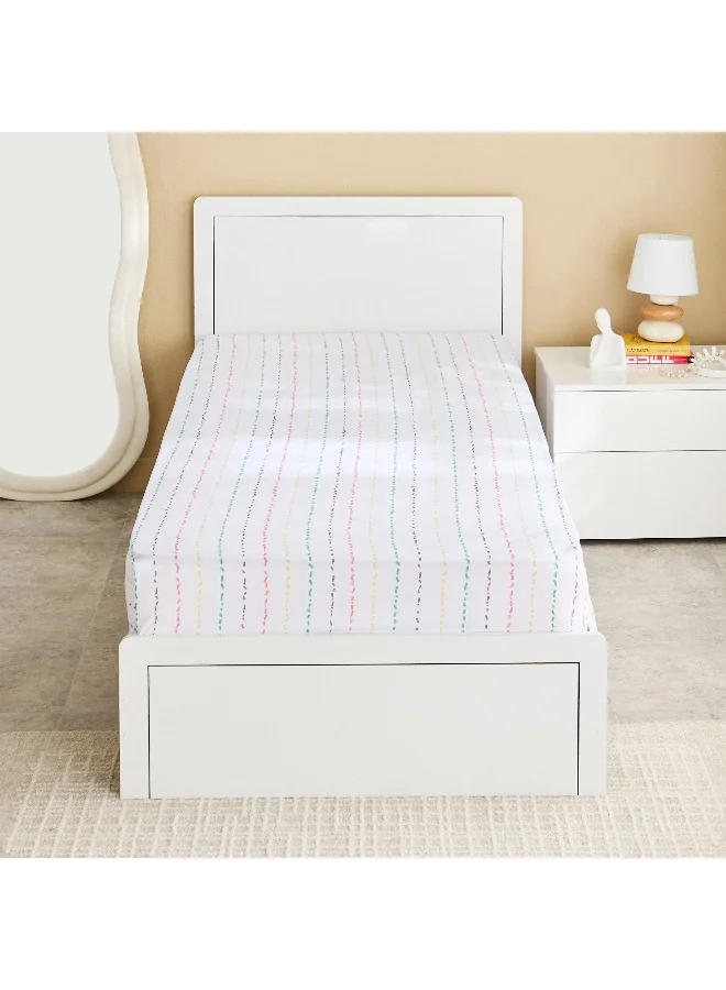 Home Box Ivy Slumber Petals Single Microfibre Fitted Sheet - 90x200+25 cm