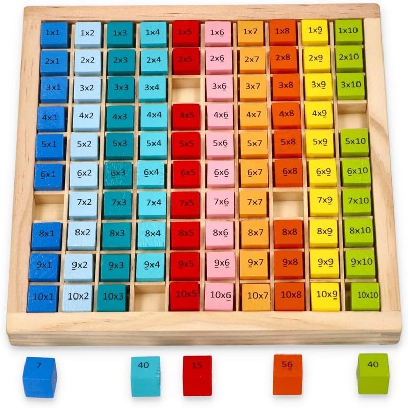 Lelin Multiplication Board with 144 Colorful Blocks - Image 3