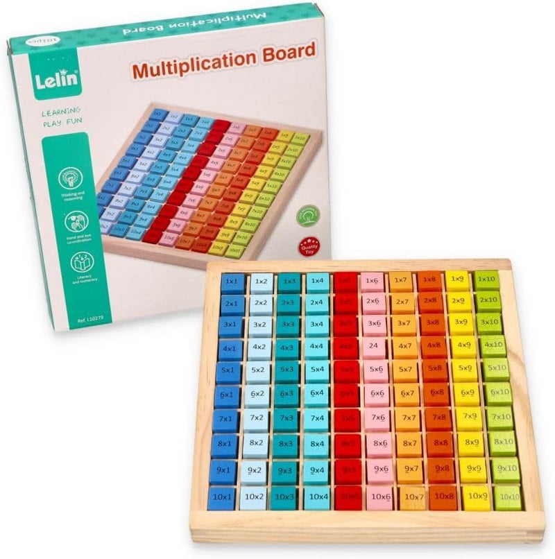 Lelin Multiplication Board with 144 Colorful Blocks - Image 4