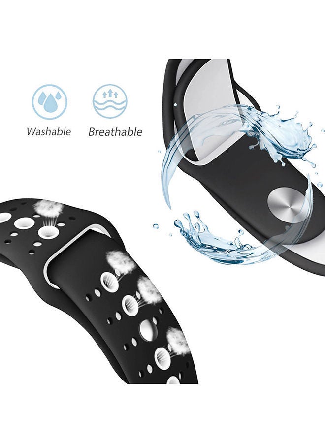 NIBEMINENT Replacement Band Silicone Strap For Apple Watch Series 3/2/1 Black - Image 3