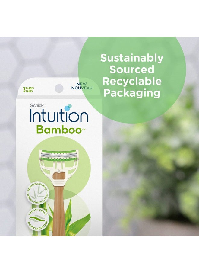 Intuition Tuition Bamboo Disposable Razors For Women 3Ct  - Image 2