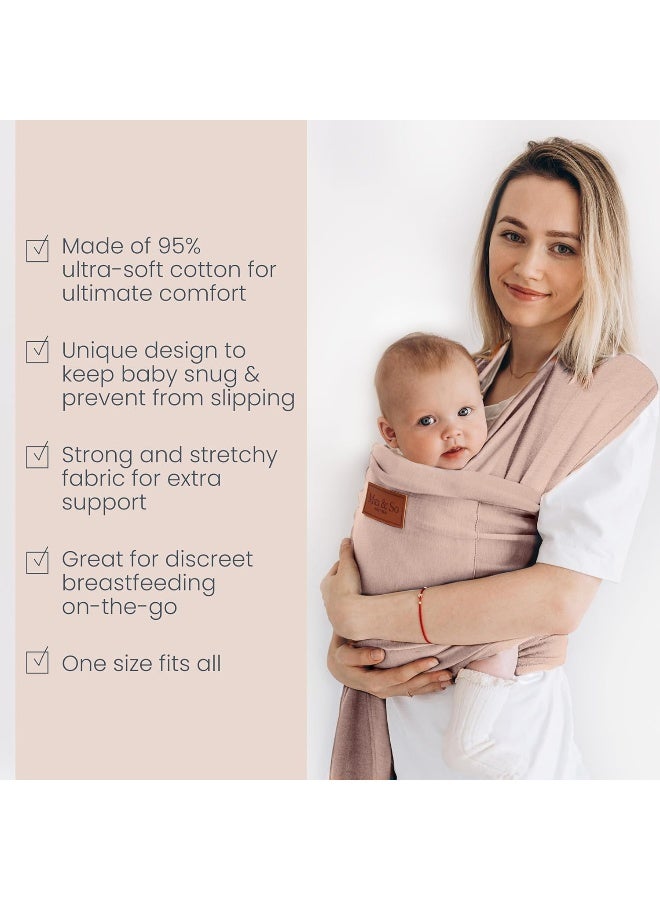 Max&So Baby Wrap Carrier with Front Pocket - Premium Cotton Baby carrier newborn to toddler - One Size Fits All - Newborn wrap carrier - Ultra Soft Baby Carrier wrap - Image 4