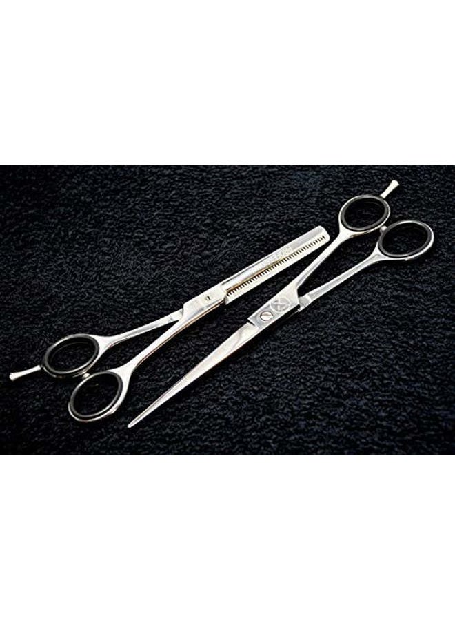 XPERSIS PRO Hair Cutting Sharp Barber Scissors and Thinning Shears Light weight German Made Premium Steel With Finger Rest - Image 1