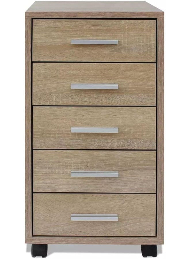 YOPOTIKA 5-Drawer Office Drawer Unit with Castors – Stylish Storage for Bedroom, Living Room, or Office in Beige - Image 2