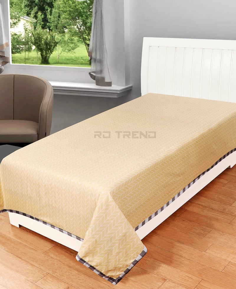 RD TREND Presents Luxurious Glace Cotton Supersoft 210 TC Single Size(90X60 Inch) Flat Single Bedsheet (Topsheet) Without Pillow Covers Colour Beige - Image 1