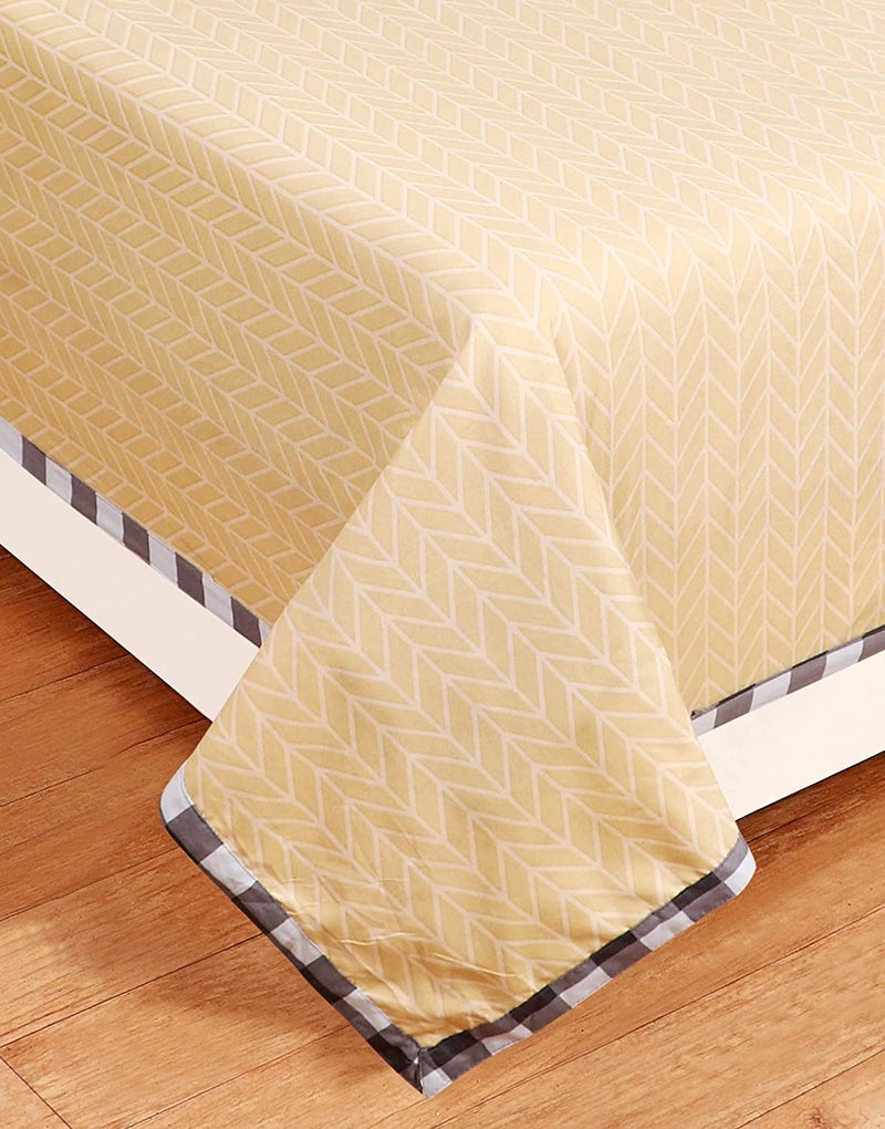 RD TREND Presents Luxurious Glace Cotton Supersoft 210 TC Single Size(90X60 Inch) Flat Single Bedsheet (Topsheet) Without Pillow Covers Colour Beige - Image 3