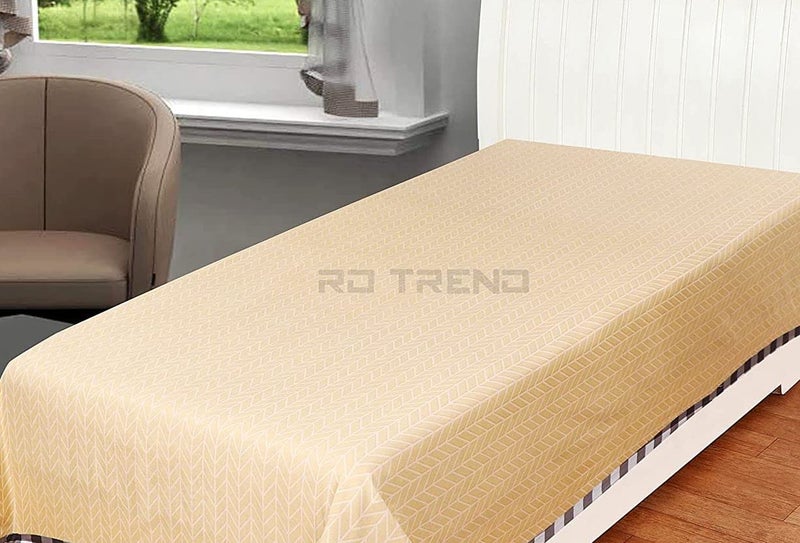 RD TREND Presents Luxurious Glace Cotton Supersoft 210 TC Single Size(90X60 Inch) Flat Single Bedsheet (Topsheet) Without Pillow Covers Colour Beige - Image 4