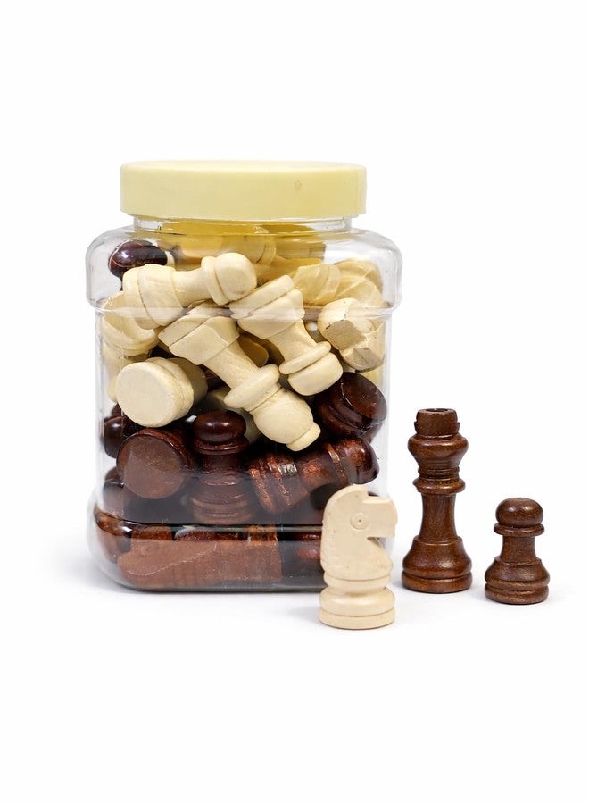 Runhunt Wooden Chess Coins Set, 32 Pieces Tournament Chess Pawns for Men, Women & Kids, Ideal for Practice & Tournament Games - Image 1
