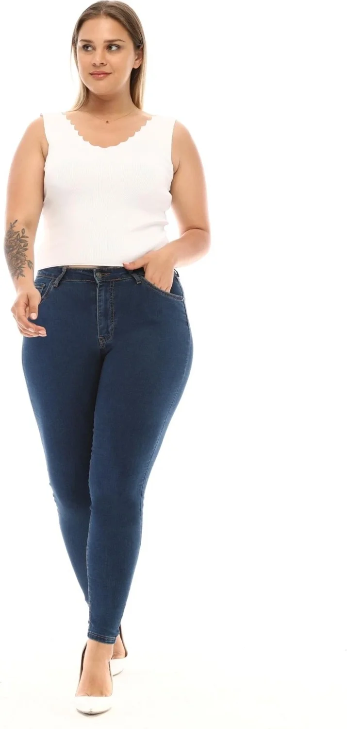 Cedy Denim Women High Waist Skinny Fit Jeans Plus Size Denim Pantsc597