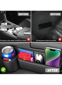 NajmStyle Universal Car Gap Organizer Expandable Storage Bag (1 Pair) for Cup Holders & Dashboard  - Image 4