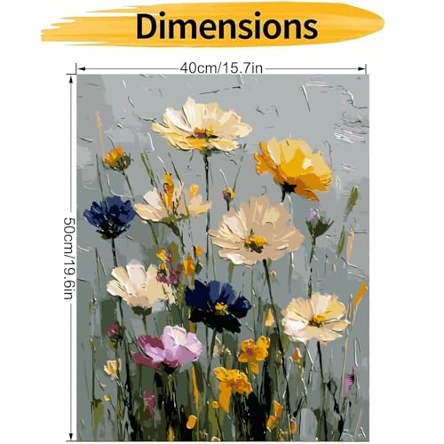 CHWGLFGG Paint by Numbers Kit for Adults Beginner, Wild Flowers Adult Paint by Number Kits on Canvas, DIY Acrylic Oil Easy Painting by Numbers for Home Wall Decor 16X20 inch (Without Frame) - Image 5