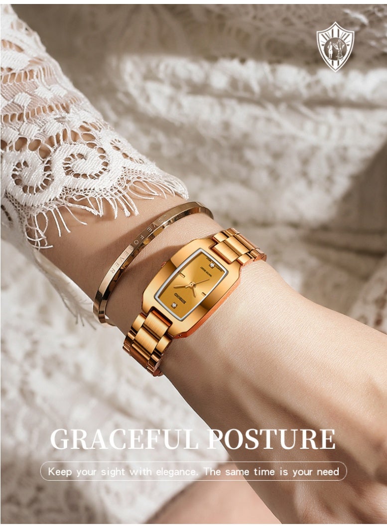 BINBOND Women's Steel Strap Quartz Watch Waterproof Elegant Watch Ladies Gifts - Image 2