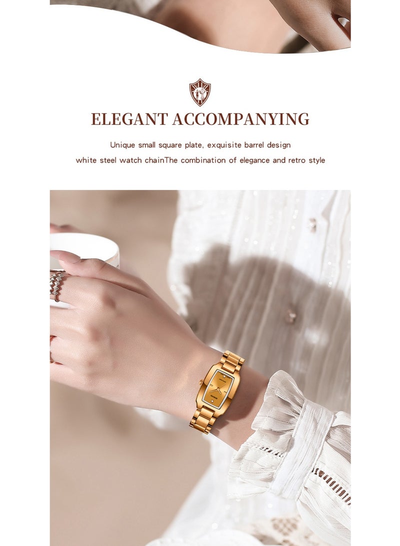 BINBOND Women's Steel Strap Quartz Watch Waterproof Elegant Watch Ladies Gifts - Image 3