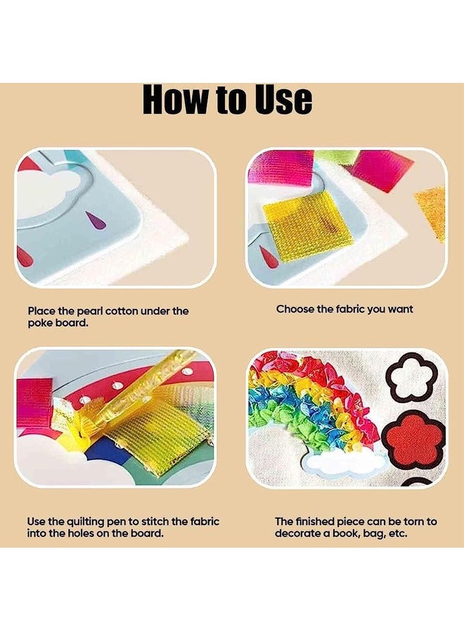 Beauenty Fabric Art Frenzy Paper Craft Kit for Girls Age 3-8 Childhood Infinite Dream Hand-Painted Art Kit for Kids Poke Art DIY Toys Creative Puzzle Puncture Painting DIY Craft Kit (A) - Image 4