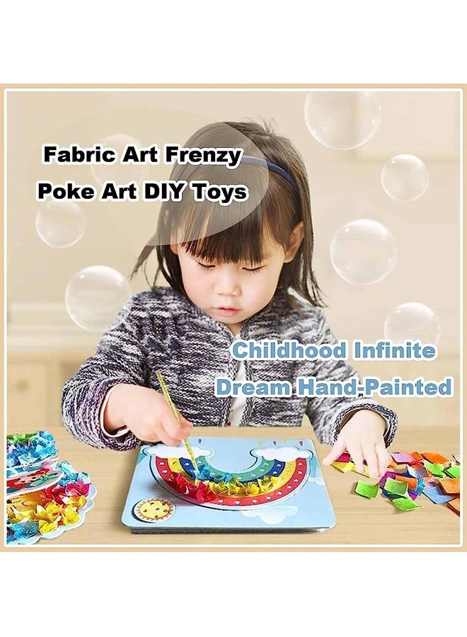 Beauenty Fabric Art Frenzy Paper Craft Kit for Girls Age 3-8 Childhood Infinite Dream Hand-Painted Art Kit for Kids Poke Art DIY Toys Creative Puzzle Puncture Painting DIY Craft Kit (A) - Image 1