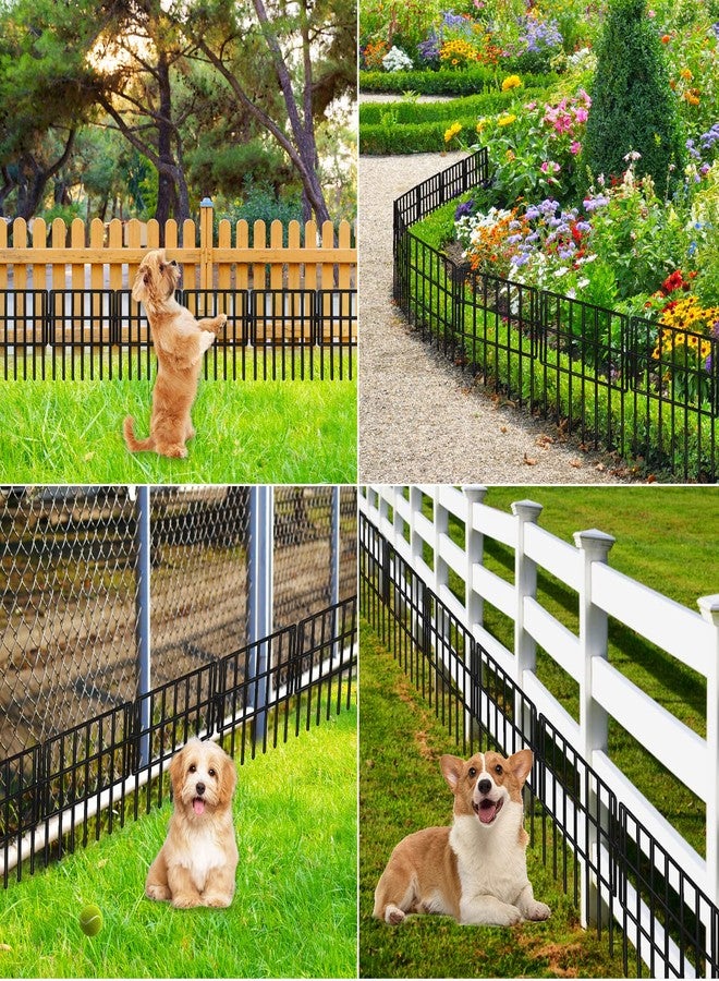 Getlay 10 Pack Animal Barrier Fences, 1.5" Gap No Digging Garden Fence Panels, Getlay's Metals Black Defense Fence for Dogs Rabbits, Decorative Fence for Outdoor Landscape Patio Total 12ft(L)×13in(H). - Image 4