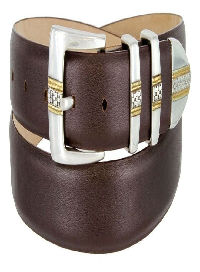 بيلتس.كوم حزام ميلان الإيطالي المصنوع من جلد العجل الأصلي، حزام رسمي أنيق للجولف، عرضه 1-1/8 بوصة (30 مم) (بني ناعم، 52) - Image 1