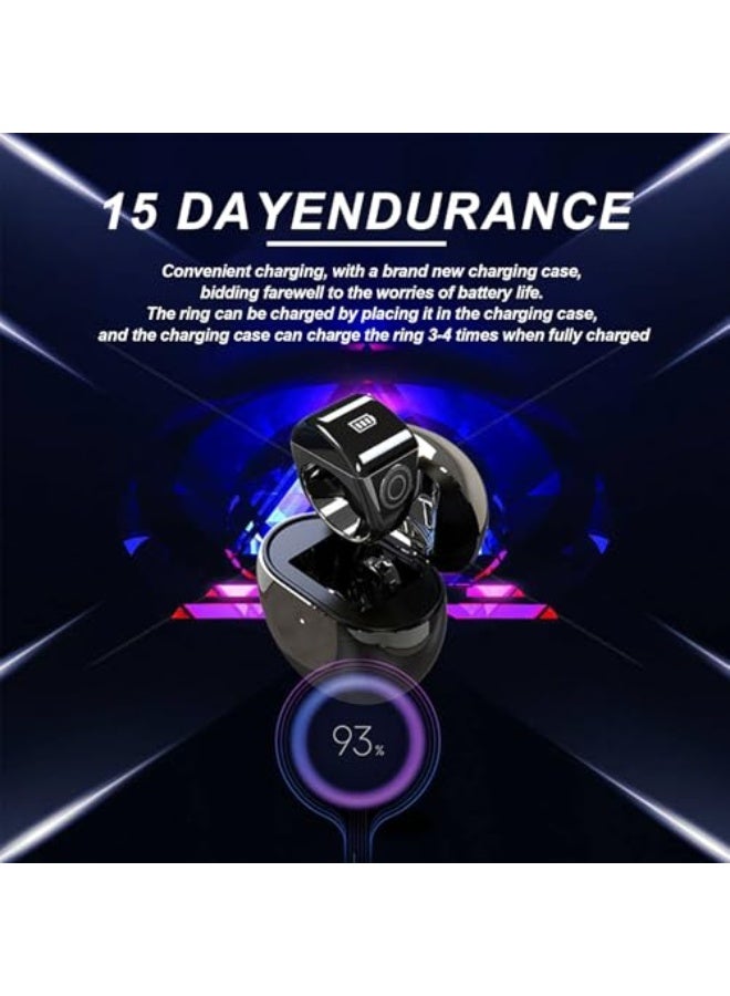 Smart Rosary Ring for Prayer, Prayer Time Reminder, OLED Display, Counter, Smart Ring, Black, IPX7 Water Resistant, Charging Case Included, Long Battery Life (20 mm) - Image 2