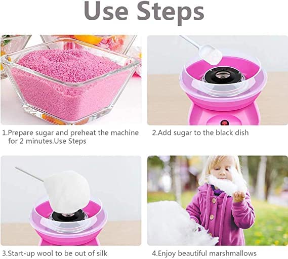 DHYANI DHYANI Electric Sugar Floss Cotton Candy Maker Machine For Birthday Parties Candy Floss Machine with Detachable Splash Guard 10 Bamboo Sticks Cotton Candy Maker Easy to use for Kids  - Image 5