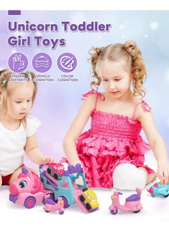 Lehoo Castle Lehoo Castle Toddler Girl Toys, 2 Year Old Girl Toys with Lights & Music, Toddler Toys 2-3, Unicorn Toys Girl Cars for Toddlers 1-3, Car Carrier Truck Toy, Gift for Girls  - Image 4