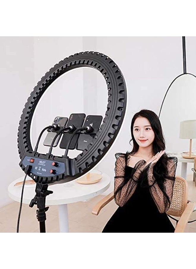 SHOPI Ring Light With Photography tripod Stand And Remote Control for tiktok snapchat youtube online streaming 21-inch Big Selfie light RL-21 with Remote Black  - Image 4