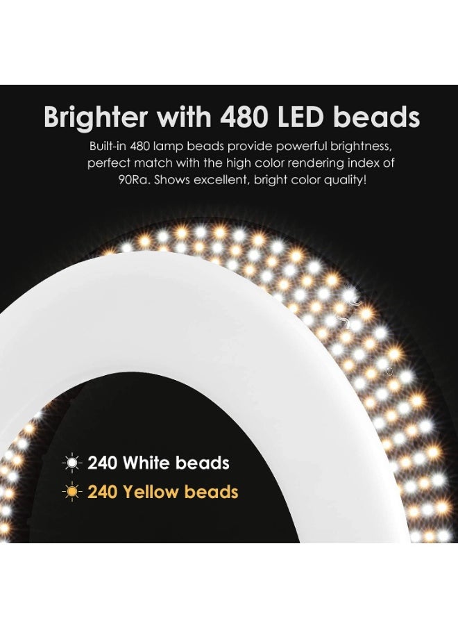 Ring Light With Photography tripod Stand And Remote Control for tiktok snapchat youtube online streaming 21-inch Big Selfie light RL-21 with Remote Black