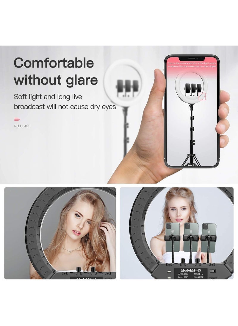 SHOPI Ring Light With Photography tripod Stand And Remote Control for tiktok snapchat youtube online streaming 21-inch Big Selfie light RL-21 with Remote Black  - Image 2