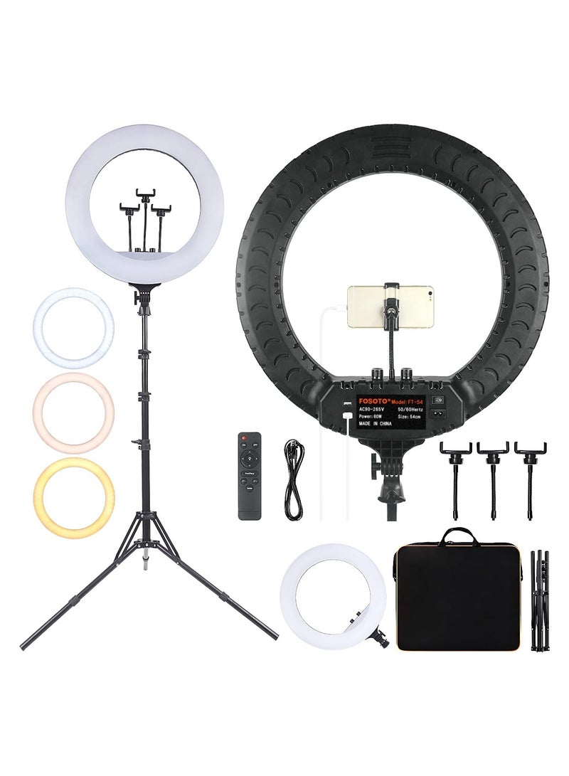 SHOPI Ring Light With Photography tripod Stand And Remote Control for tiktok snapchat youtube online streaming 21-inch Big Selfie light RL-21 with Remote Black - Image 1