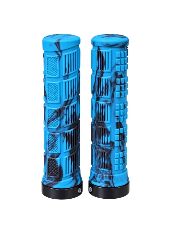 Fukukawa Bicycle Handle Bar Grips Lock-On Anti-Slip Rubber Bike Handle Grips Aluminum Ring Universal MTB Road Bike Cycling Grip - Image 1