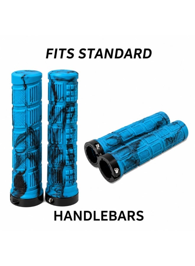 Fukukawa Bicycle Handle Bar Grips Lock-On Anti-Slip Rubber Bike Handle Grips Aluminum Ring Universal MTB Road Bike Cycling Grip - Image 4