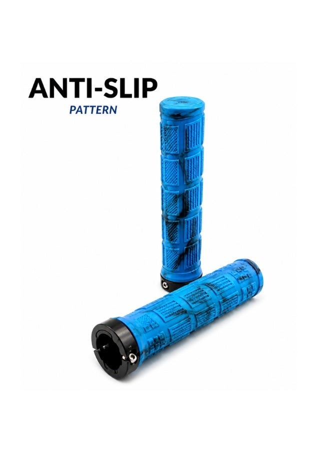 Fukukawa Bicycle Handle Bar Grips Lock-On Anti-Slip Rubber Bike Handle Grips Aluminum Ring Universal MTB Road Bike Cycling Grip - Image 2